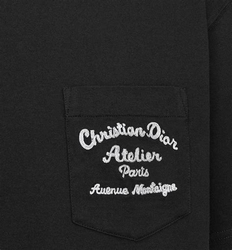 black cotton christian dior atelier cotton t shirt|'CHRISTIAN DIOR ATELIER' T.